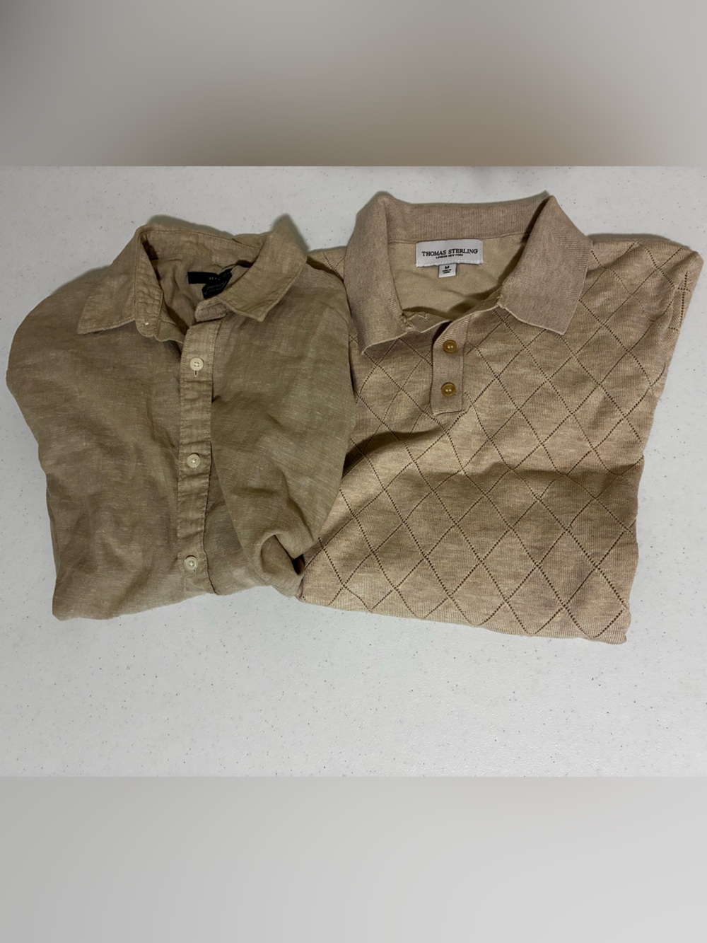 Thomas Sterling Polo and Perry Ellis Linen Shirt Mens Medium Lot